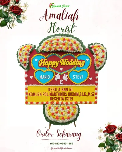 Karangan Papan Bunga Pernikahan di Way Dadi Baru